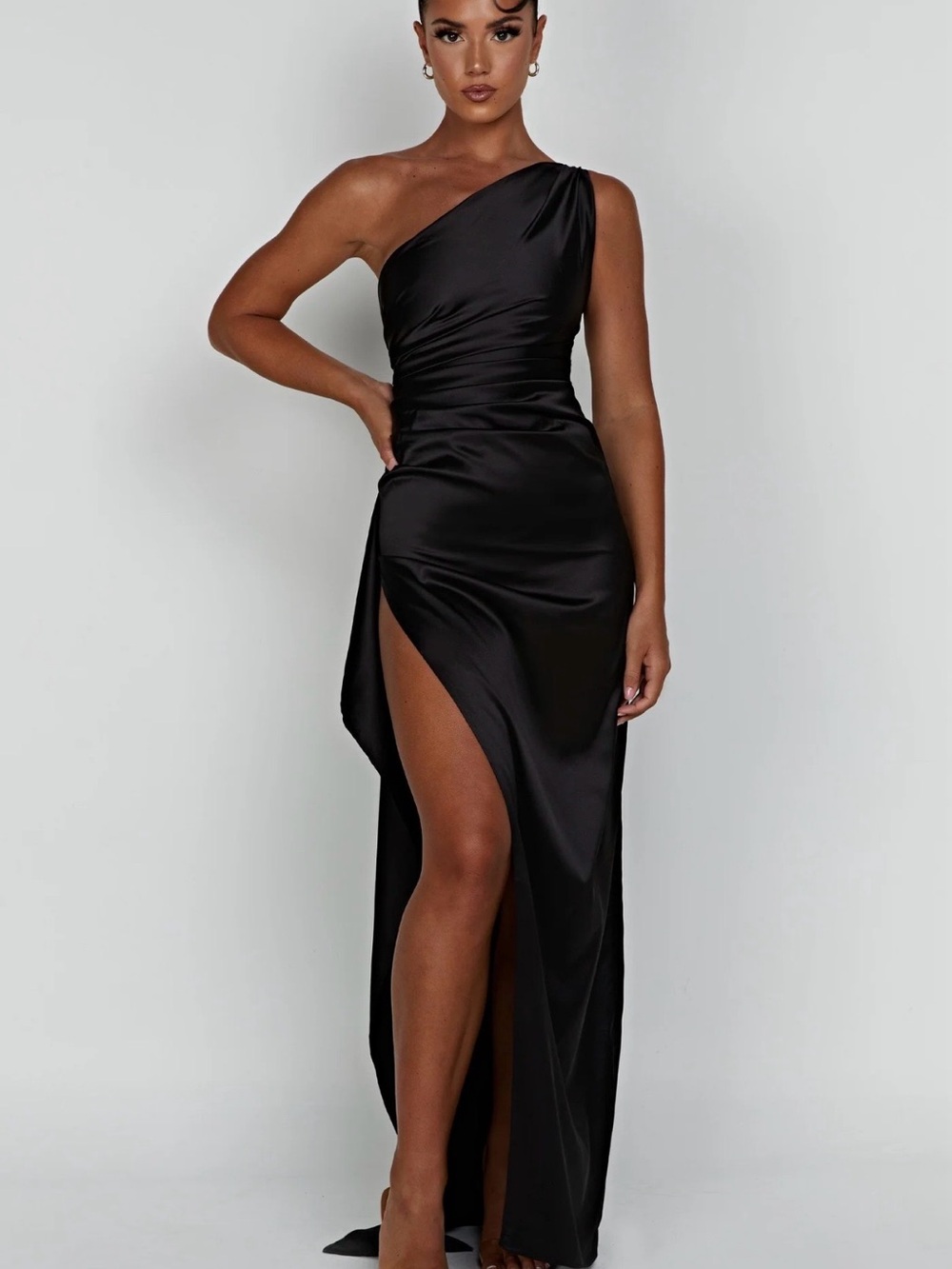 BabyBooFashion Black Satin Maxi Dress